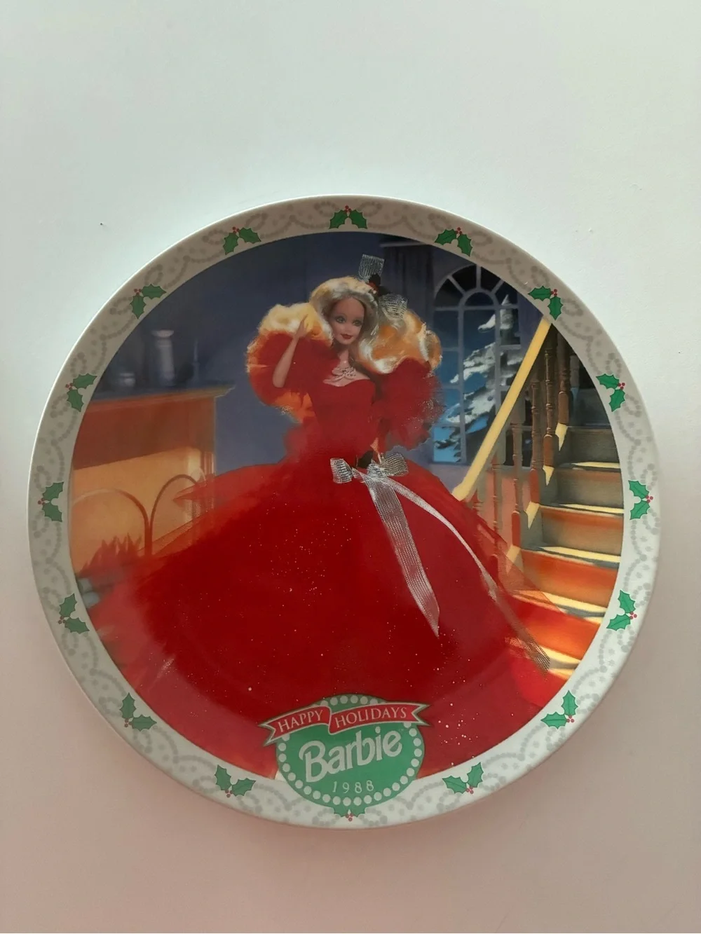 Barbie Holiday Collector Plate - Red and Green Accents